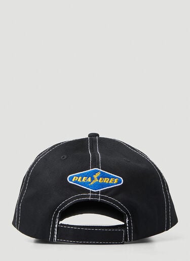 Pleasures Logo Motif Baseball Cap Black pls0146035