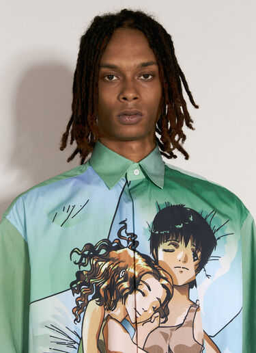 VETEMENTS Anime Short-Sleeve Shirt Green vet0156006