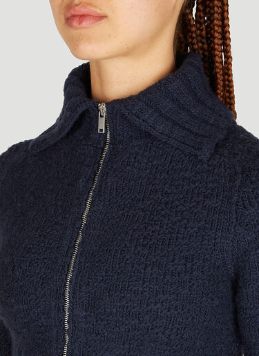Jil Sander+ Textured Knit Zip-Up Cardigan Blue jsp0253008