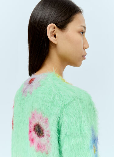 Acne Studios Printed Fluffy Sweater Green acn0256014