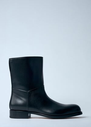 The Row Nobilis Leather Boots Black row0159011
