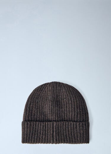LN-CC® - Stone Island: Ribbed Knit Beanie - Dark Brown Stone Island Ribbed Knit Beanie Dark Brown sto0165034