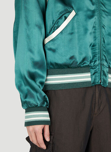 Douglas Stadium Satin Bomber Jacket in Green - Visvim