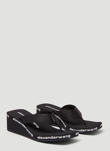 Alexander Wang Logo Wedge Sandals  Black awg0245030