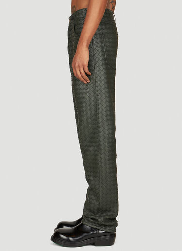 Bottega Veneta Intrecciato Leather Pants Green bov0153003