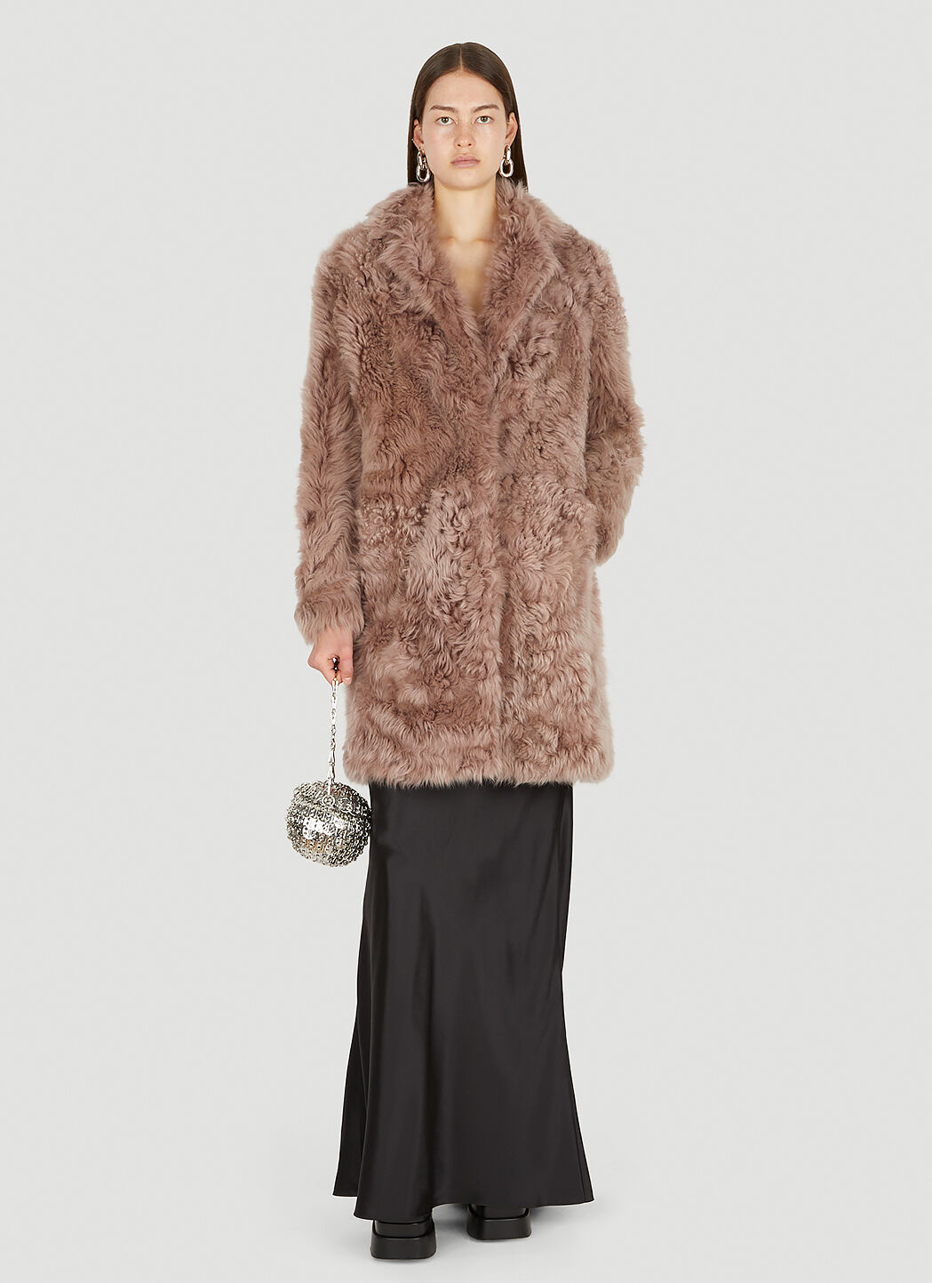 Saint laurent shearling coat on sale