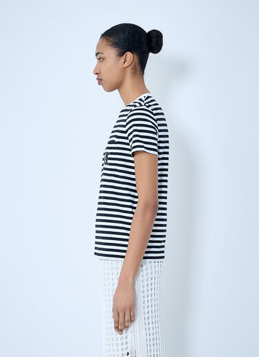 Max Mara Striped Cotton Jersey T-Shirt Black max0264013