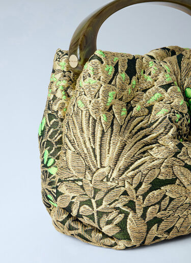 Dries Van Noten Small Floral Jacquard Top-Handle Bag Gold dvn0266030