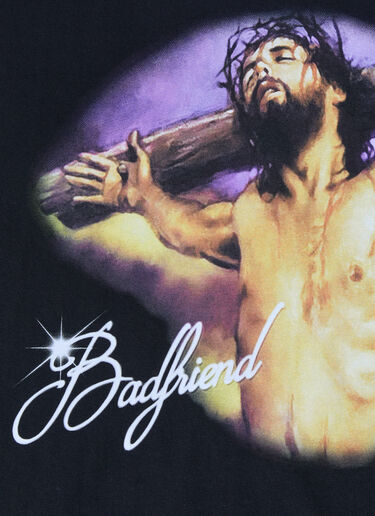 Jesus Motif T-Shirt Badfriend Jesus Motif T-Shirt Black bad0162006
