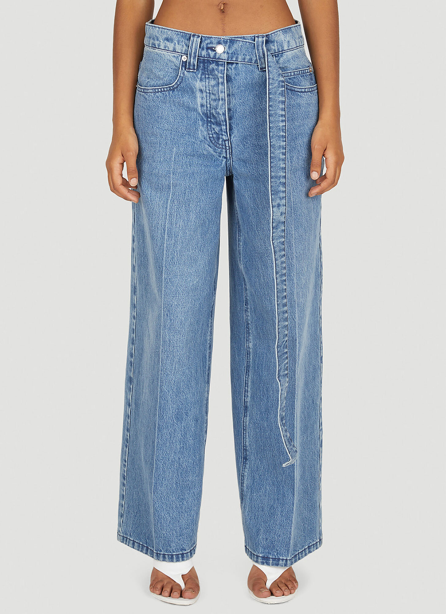 Alexander Wang Raver High-rise Belted Wide-leg Jeans