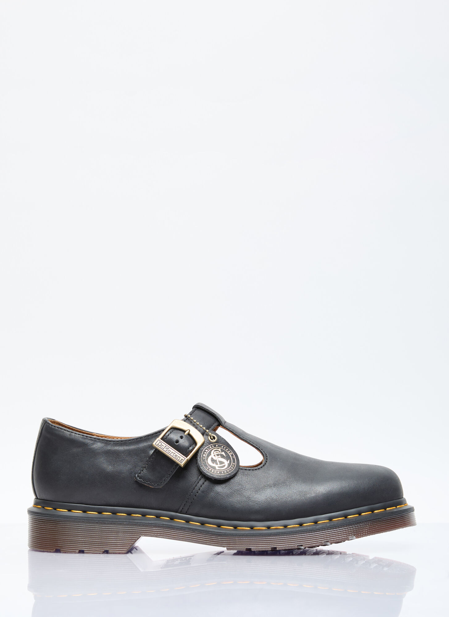 Dr. Martens T-bar Leather Shoes In Black
