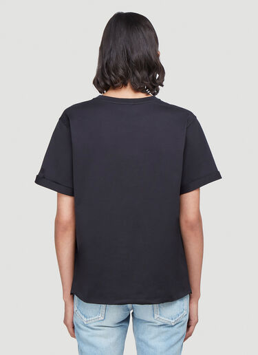 Saint Laurent Logo-Print Boxy T-Shirt Black sla0231015