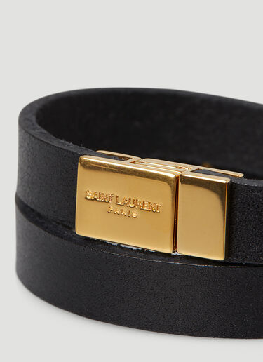 Saint Laurent Opyum Double Wrap Bracelet Black sla0346004