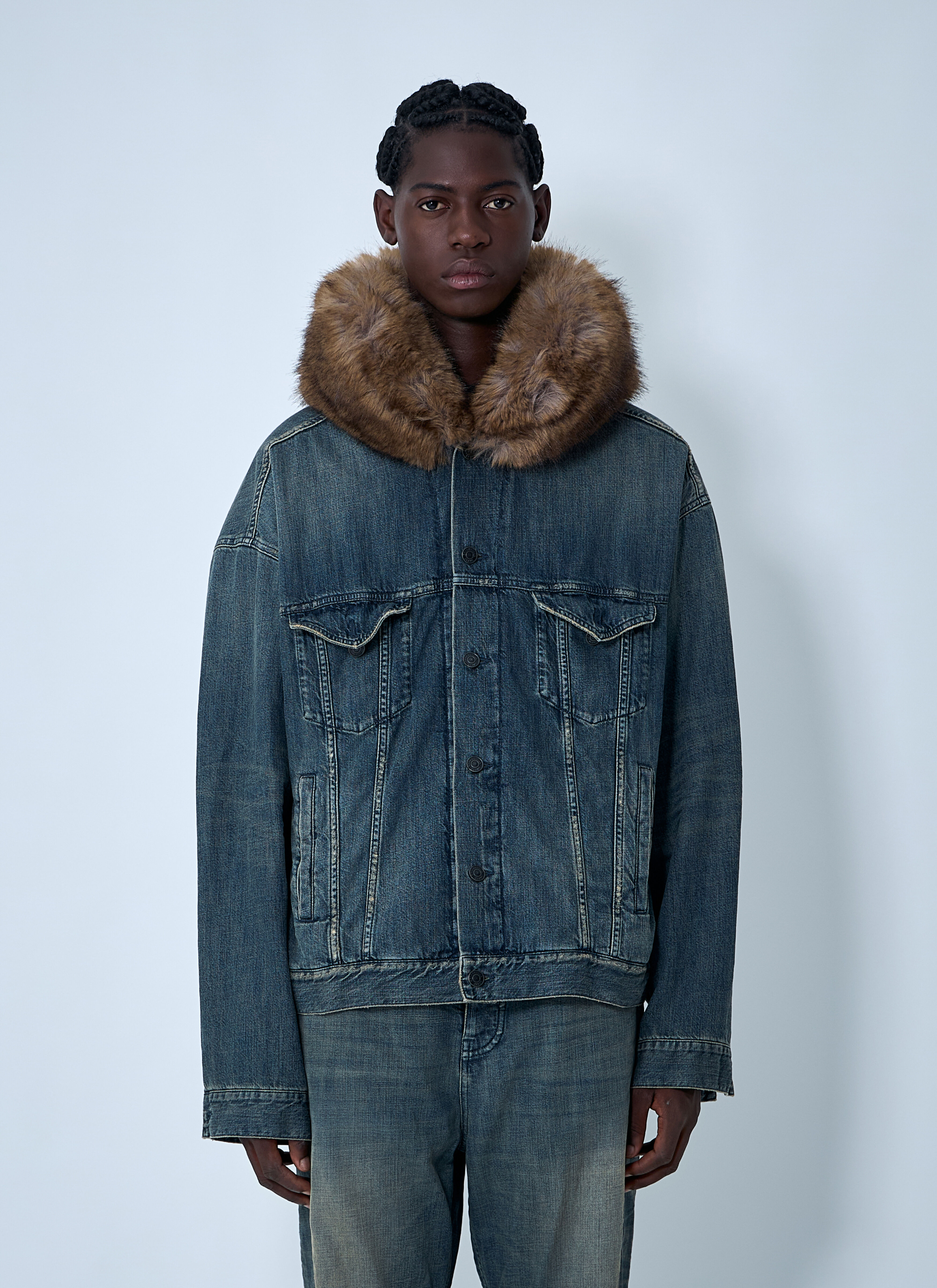 Balenciaga Men's' Boxy Denim Jacket in Navy | LN-CC®