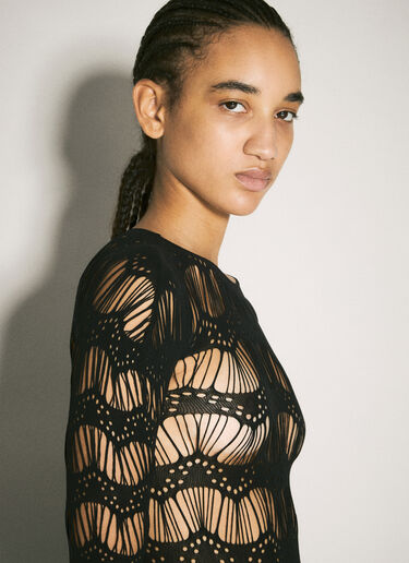 Saint Laurent 镂花连体衣  黑色 sla0257030