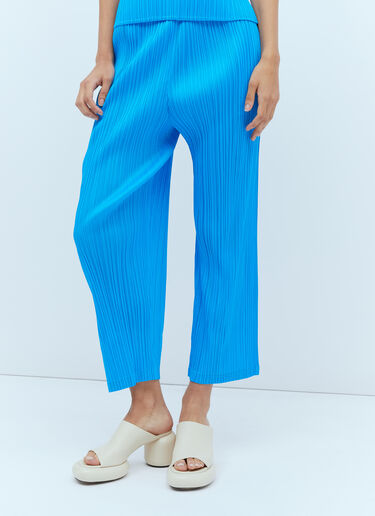 Pleats Please Issey Miyake Cropped Pleated Pants Blue plp0254002