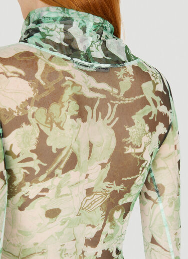 Graphic Mesh Long Sleeve Top Marco Rambaldi Graphic Mesh Long Sleeve Top Green mra0250014