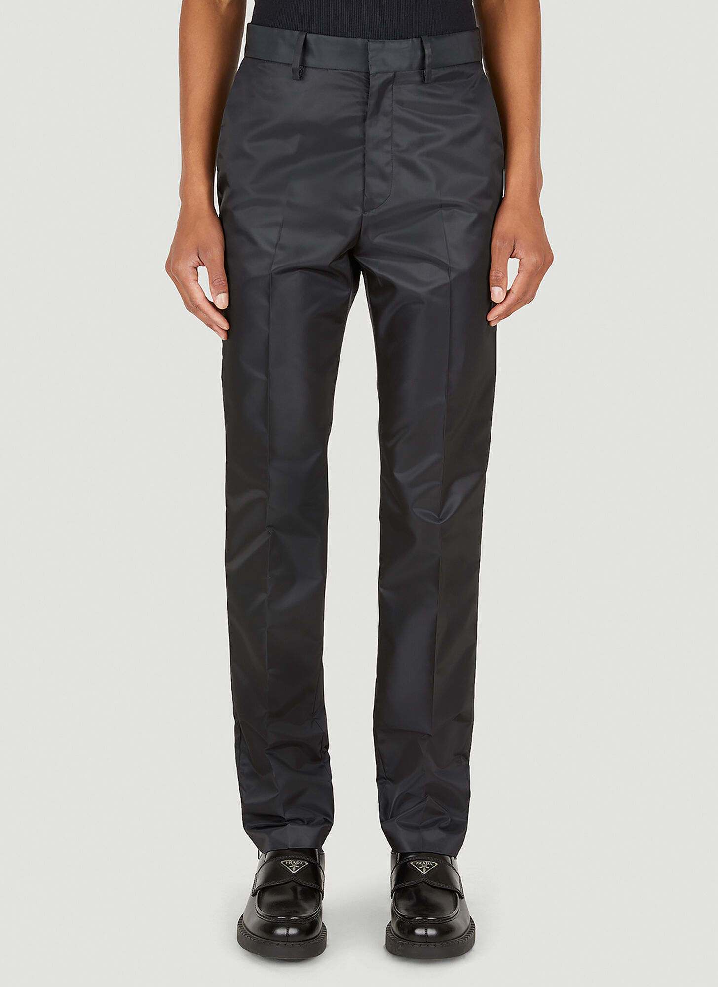 Botter Zip Up Slim Fit Trousers In Black