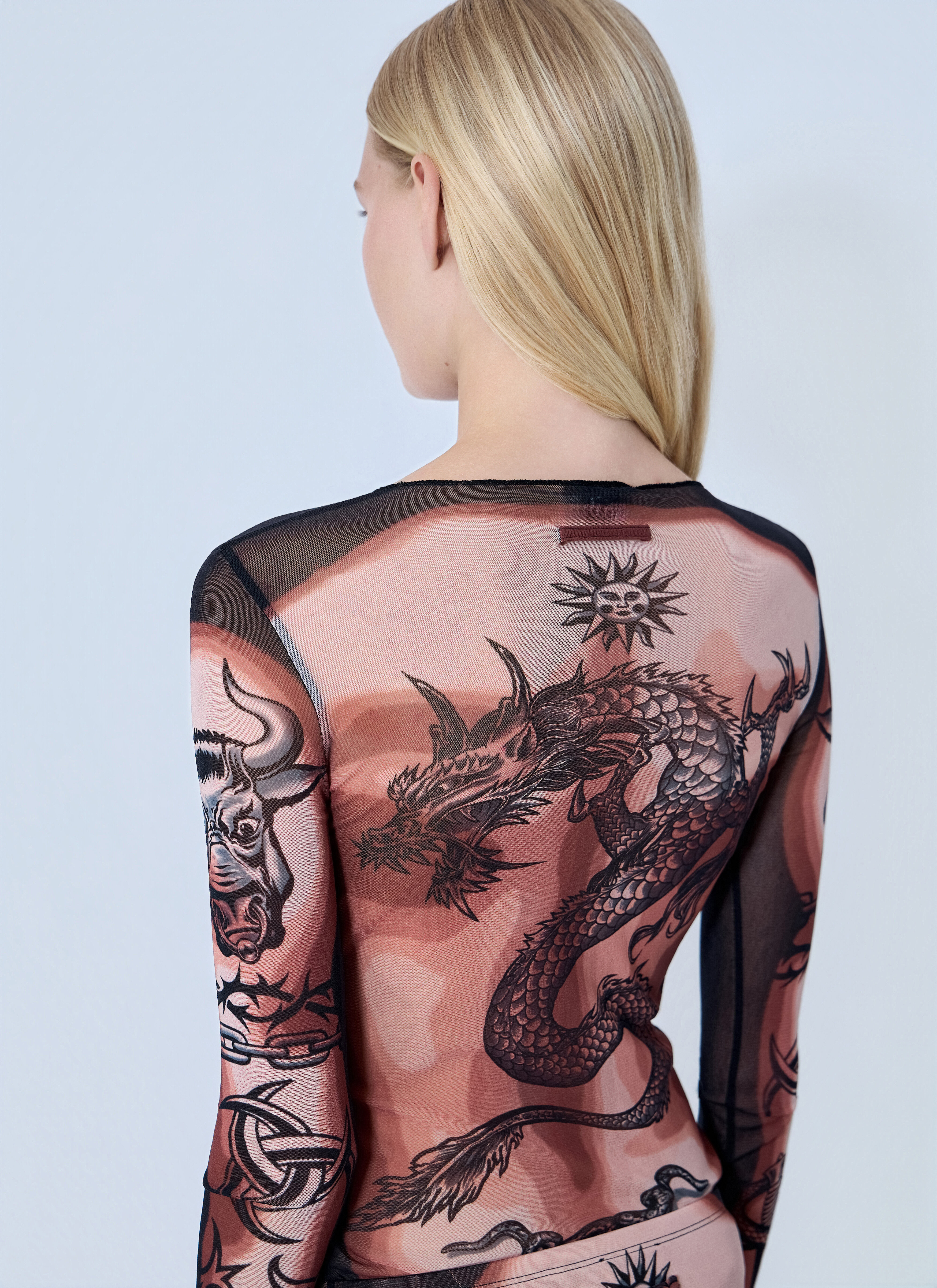 新品　RUKAHI  TATOO PRINT LONG SLEEVE JEAN PAUL GAULTIER Multicolour Re-Edition: Safe Sex Tattoo Print