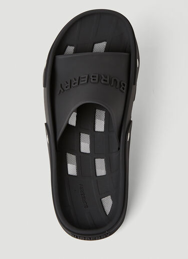 Burberry Bucklow Rubber Slides Black bur0149073