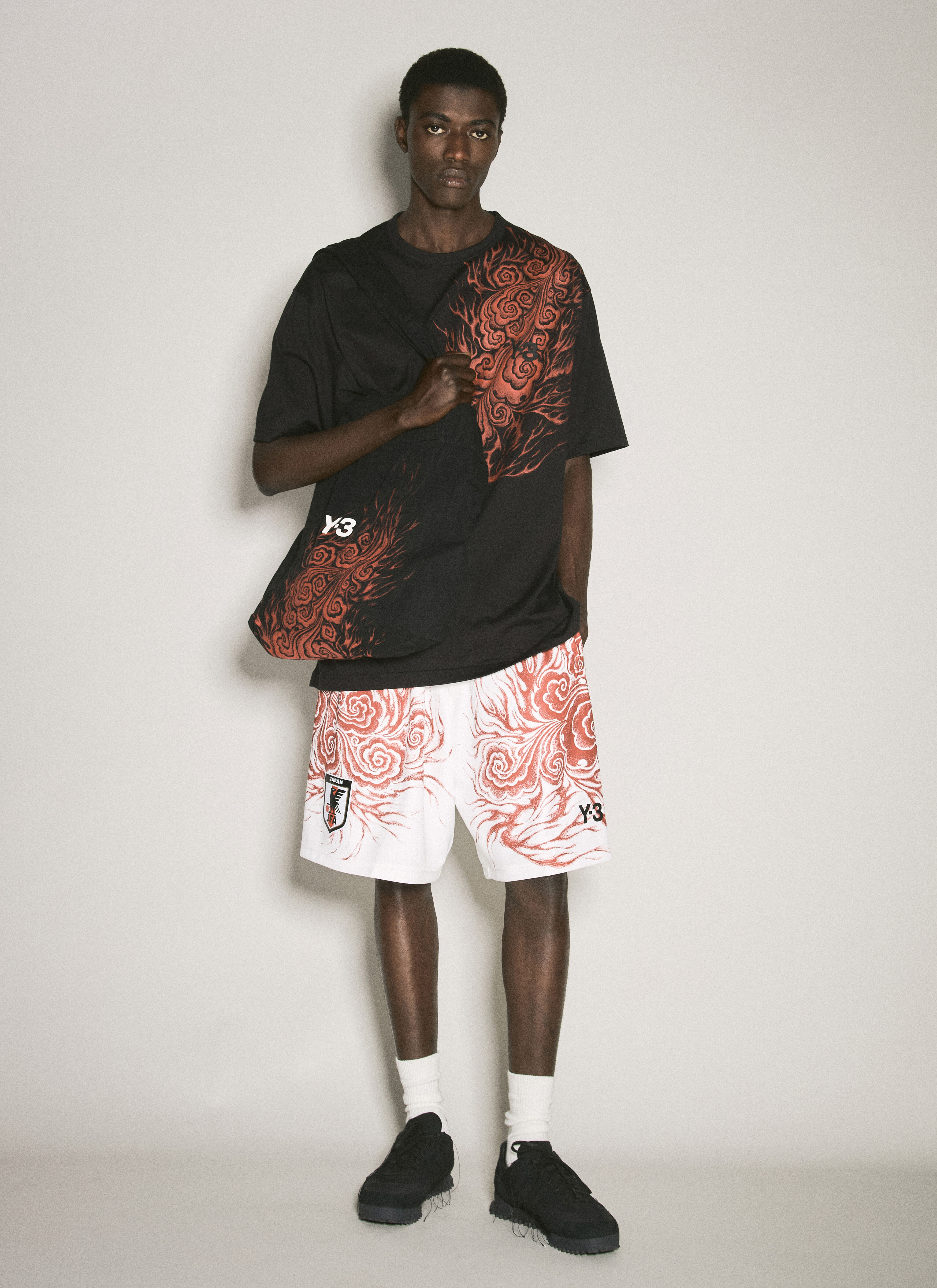 Y-3 JFA Men's' Logo Print Shorts in White | LN-CC®