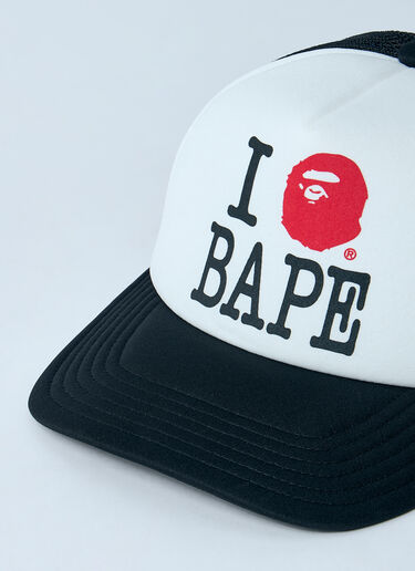A BATHING APE® Logo Print Baseball Cap Black aba0158006