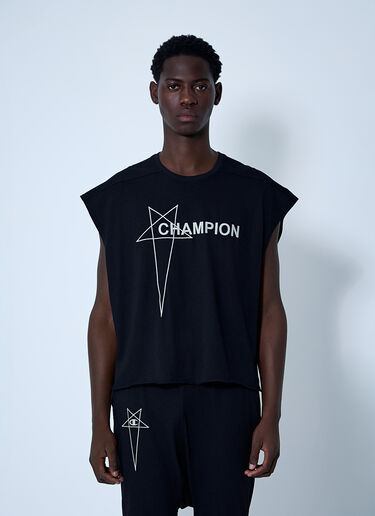 Rick Owens x Champion Logo Motif T-Shirt Black roc0161002