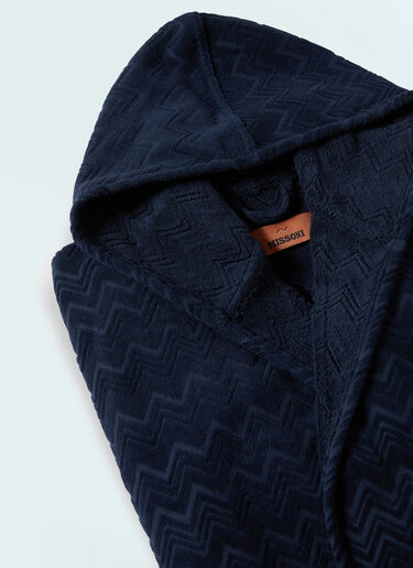 Missoni Chalk Hooded Bathrobe Blue wps0691570
