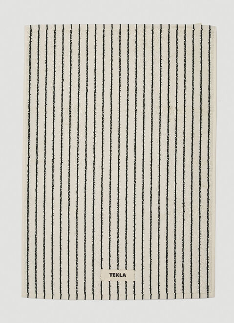 Tekla Striped Logo Patch Bath Mat Purple tek0349012