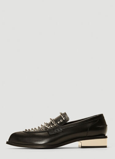 Alexander McQueen Stud-Embellished Leather Loafers Black amq0241054