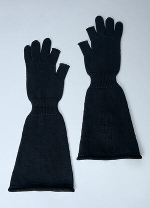 Rick Owens Extended Knit Gloves Black ric0165081