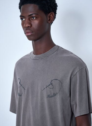 Printed Cotton Jersey T-Shirt Jean Paul Gaultier Printed Cotton Jersey T-Shirt Grey jpg0164006