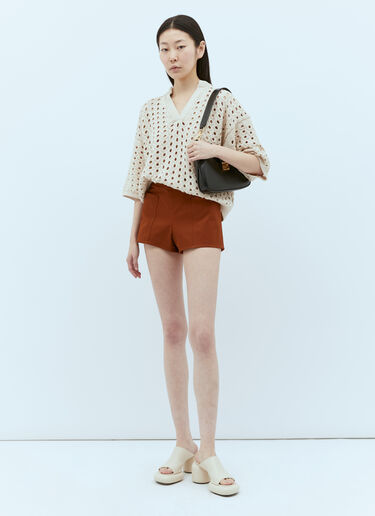 Max Mara Gabardine Mini Shorts Brown max0256006