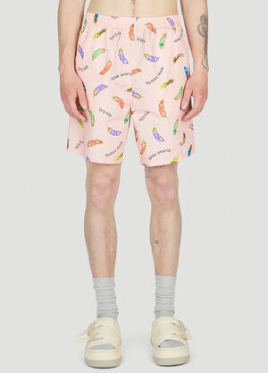Entire Studios Feather Print Shorts Grey ent0158017