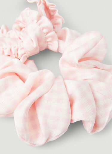 GANNI Ruffled Bow Scrunchie Pink gan0251104