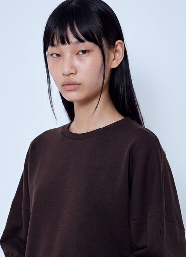 LN-CC® - Max Mara: Structured Crewneck Sweatshirt - Dark Brown Max Mara Structured Crewneck Sweatshirt Dark Brown max0266039
