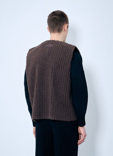 Homme Plissé Issey Miyake 羊毛罗纹背心  棕色 hmp0159012