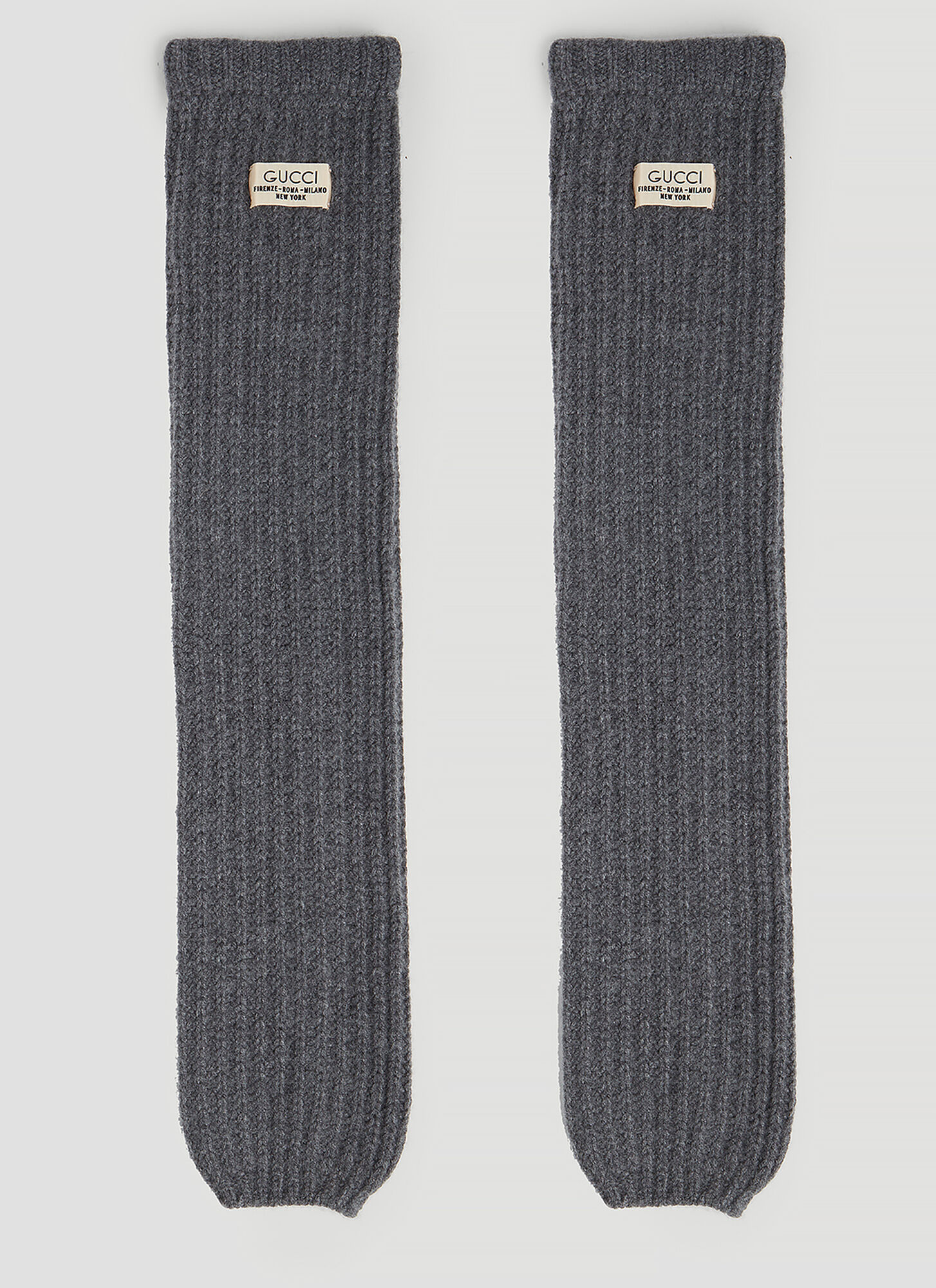 Shop Gucci Knit Cashmere Leg Warmers In Grey
