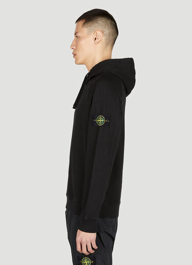 Stone Island Compass Patch Hooded Sweatshirt Black sto0152056