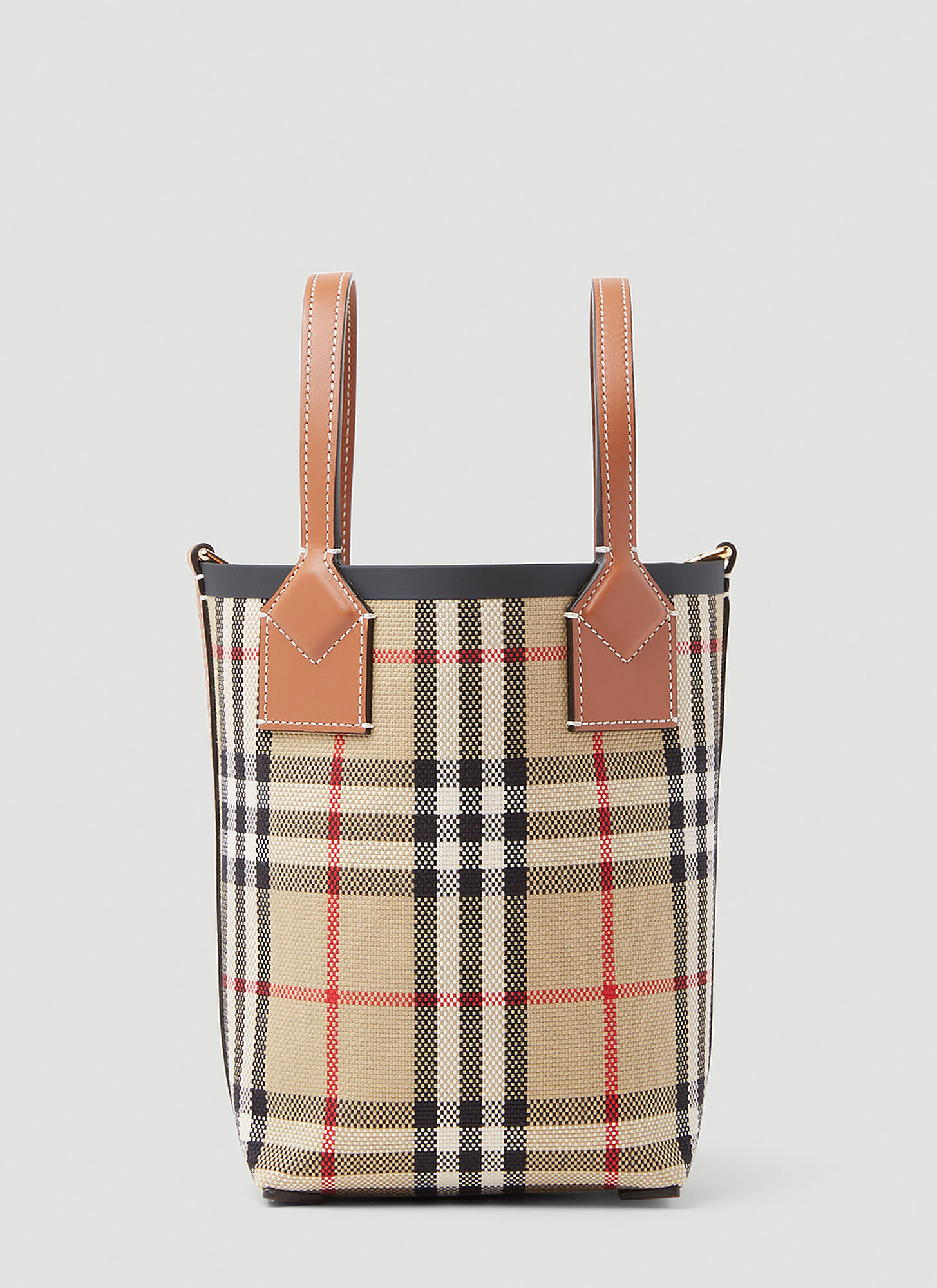 Shop Burberry London Check Tote Bag In Beige