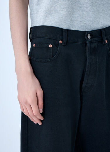 Saint Laurent Loose Straight Denim Pants Black sla0164001