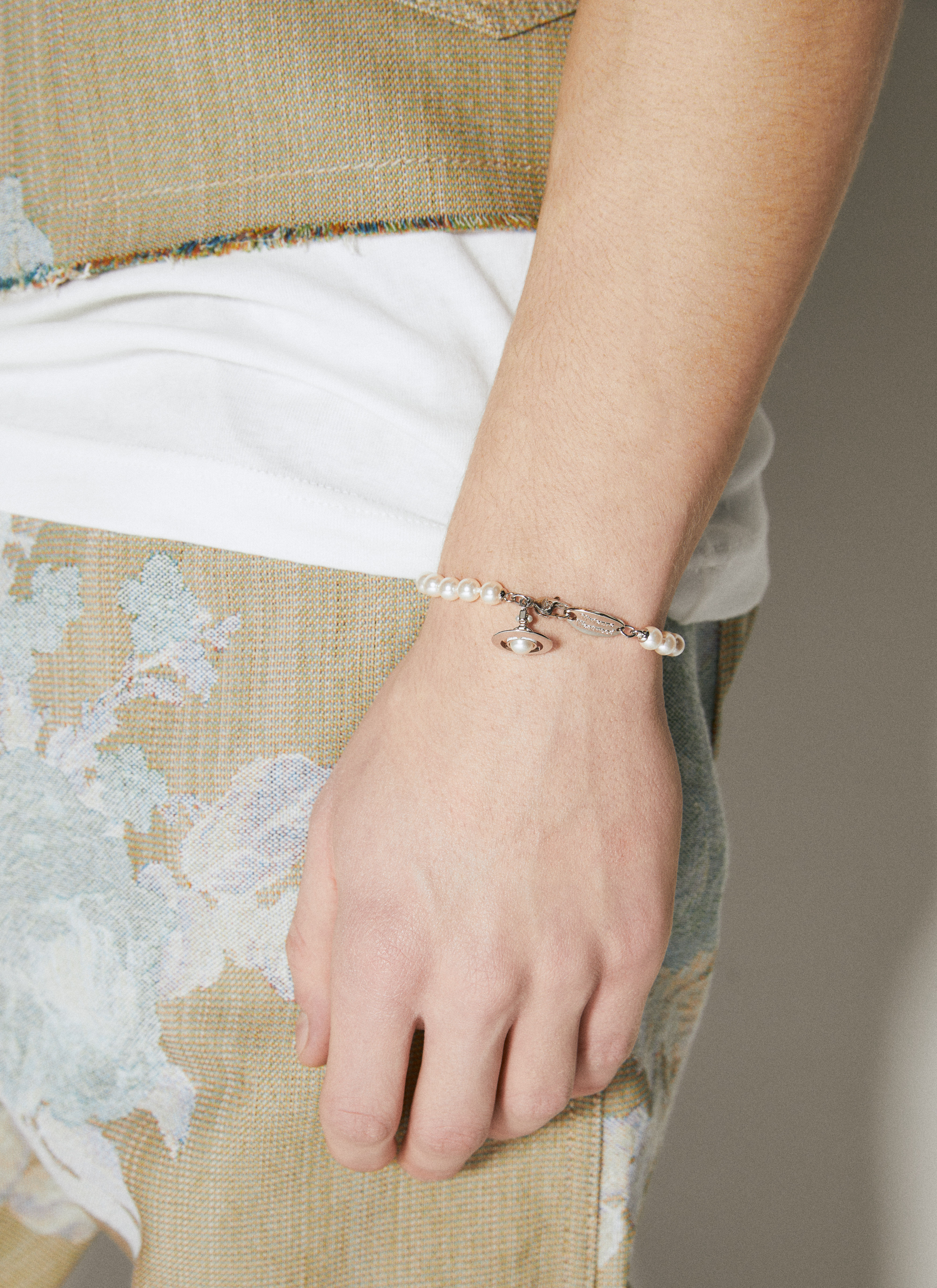 Vivienne Westwood Men s Simonetta Pearl Bracelet in Silver LN CC