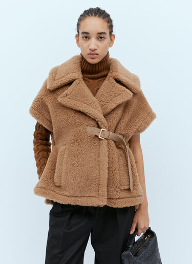 Max Mara Teddy Gilet Cape Camel max0254081