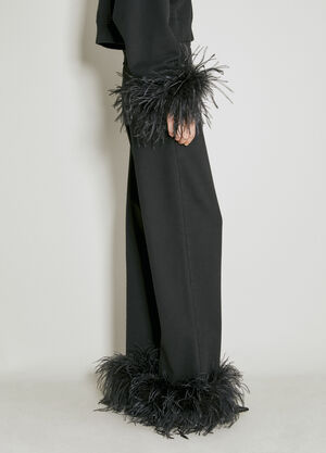 GANNI Feather Cuffs Track Pants Black gan0257030