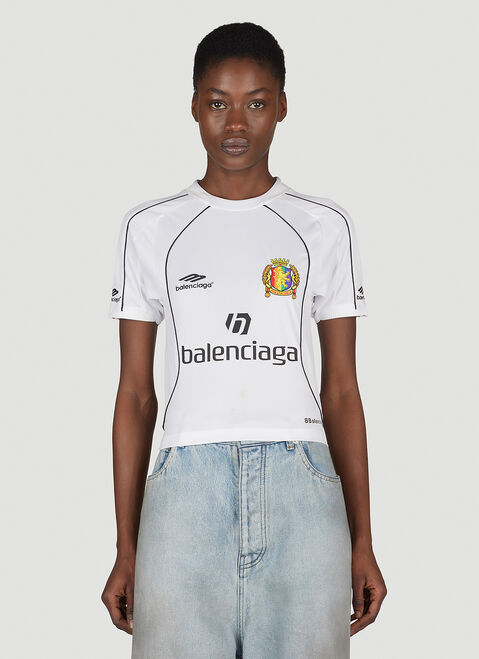 Balenciaga Shrunken Soccer Jersey Top Black bal0254064