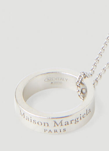 Maison Margiela Logo Engraved Ring Necklace Silver mla0348004