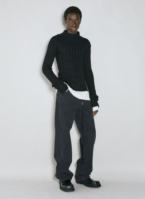 Ann Demeulemeester Warr Rib Sweater Black ann0154010