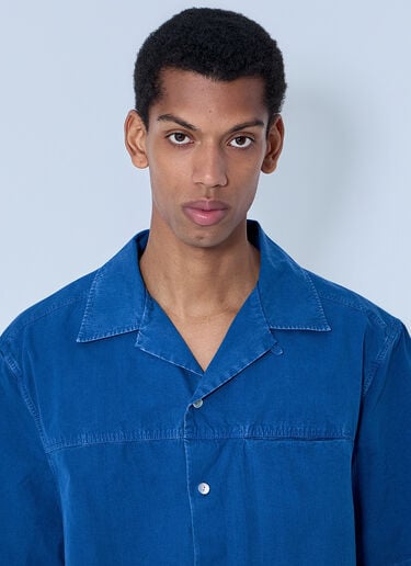 Marni Cotton Poplin Short-Sleeve Shirt Blue mni0164001