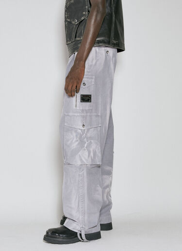 Dolce & Gabbana Garment-Dyed Canvas Cargo Pants Black dol0153006