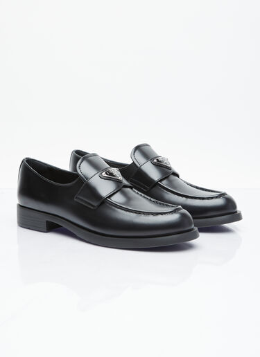 Prada Brushed Leather Loafers Black pra0255008